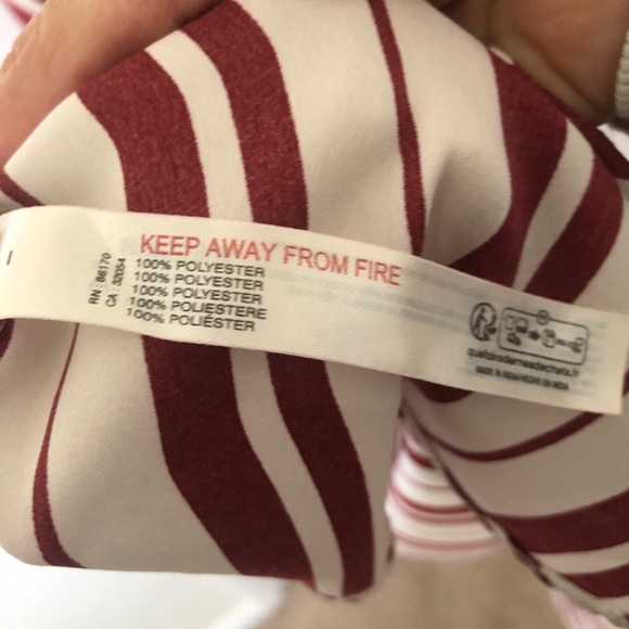 Anthropologie Asymmetrical Red and White Striped Slip Dress size XL - Picture 9 of 10